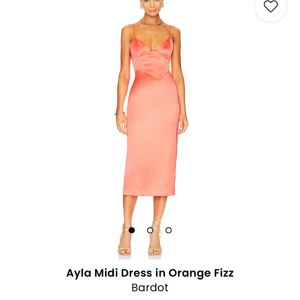 Bardot Ayla Midi Dress in Orange Fizz, Size 6 NWT